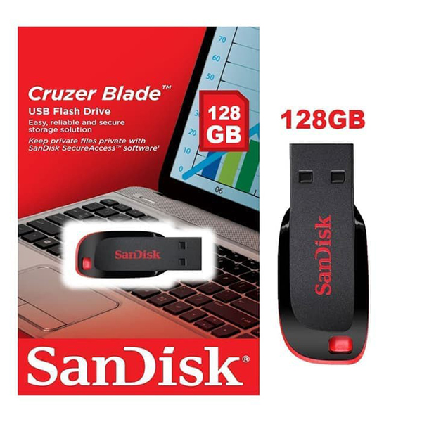 SanDisk Cruzer Blade 128GB USB 2.0 Flash Drive- SDCZ50-008G-B35 B35 SanDisk Cruzer Blade 128GB USB 2.0